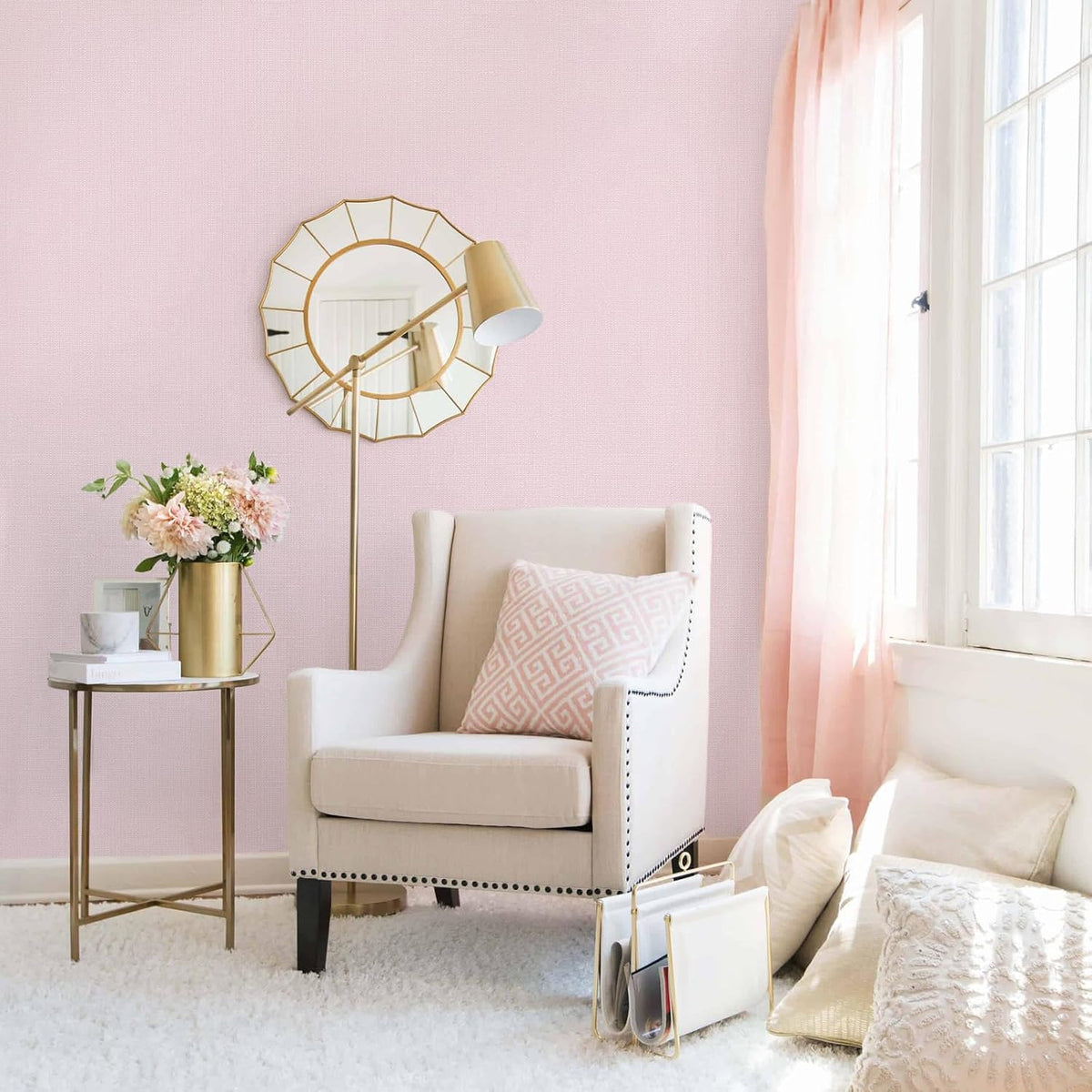 Pink Contact Paper Light Pink Wallpaper Peel and Stick 15.7" x 78.7"
