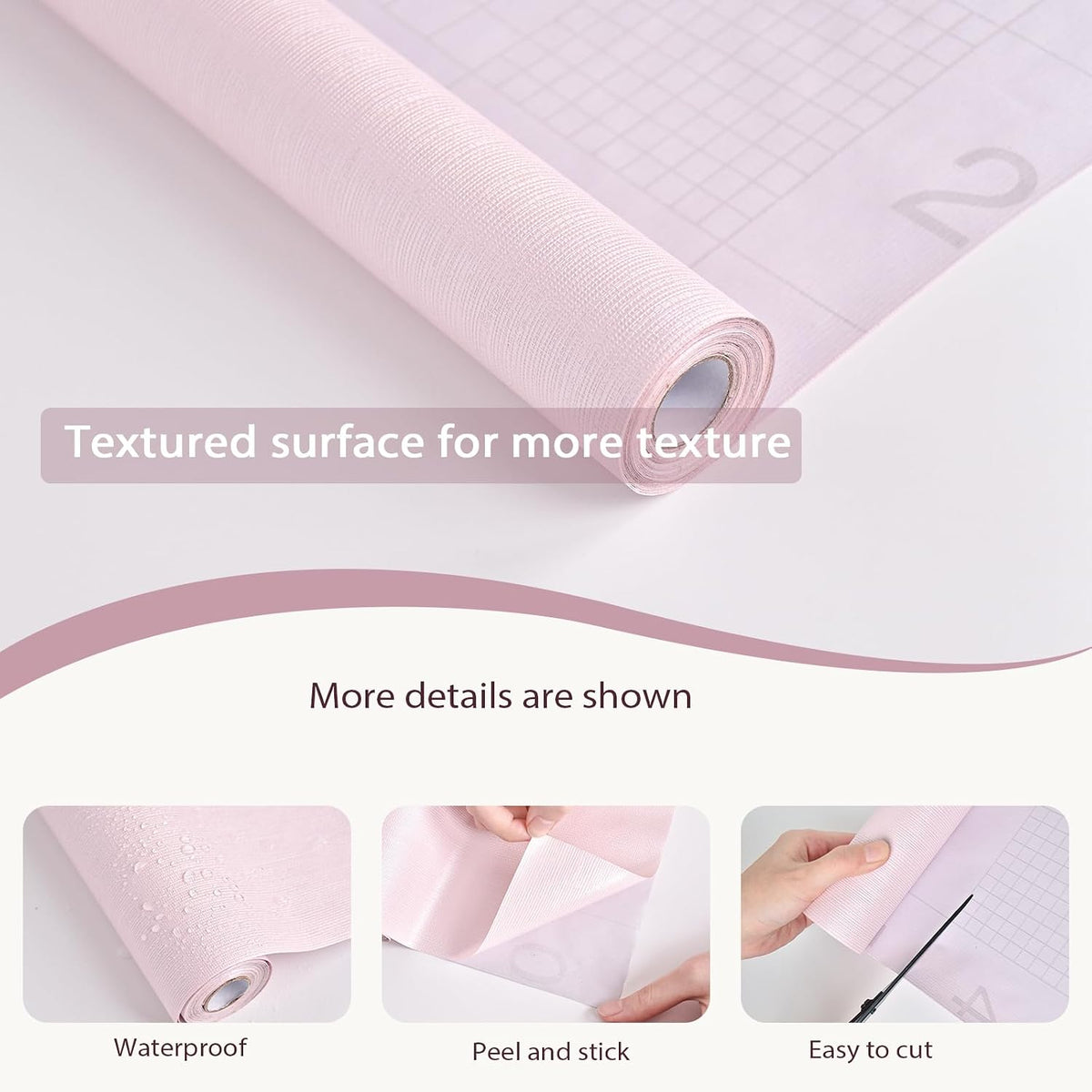 Pink Contact Paper Light Pink Wallpaper Peel and Stick 15.7" x 78.7"