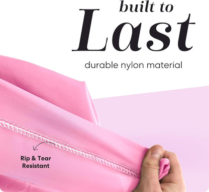 Nylon XL Laundry Bag - Locking Drawstring Closure and Machine Washable. These Large Bags will Fit a Laundry Basket or Hamper and Strong Enough to Carry up to Three Loads of Clothes (Pink 22" x 32")