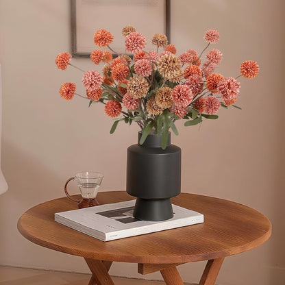 Geegoods Fall Artificial Mum Flowers, 12 Stems, Orange Brown Pink