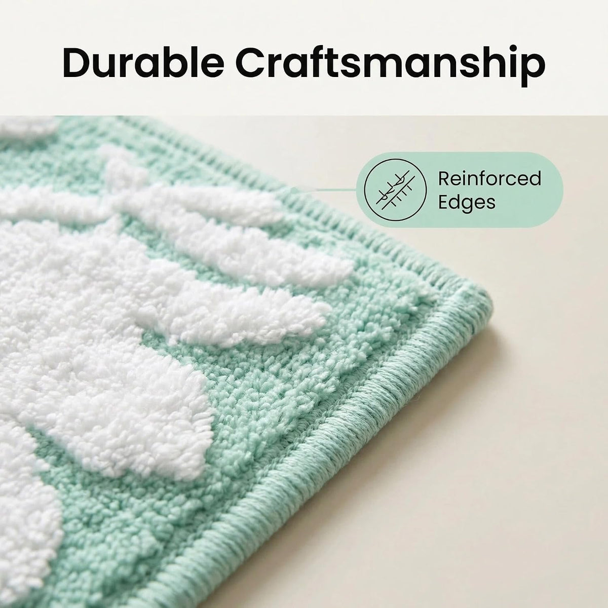 Sage Green Bathroom Rug Non-Slip Floral Boho Bath Mats Soft Plush Machine Washable for Room Decor Sink Tub Toilet(Green, 31" x 20")