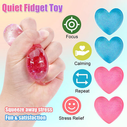 2-Pack Stress Squish Cube Set, Quiet Fidget Toy for Anxiety Relief