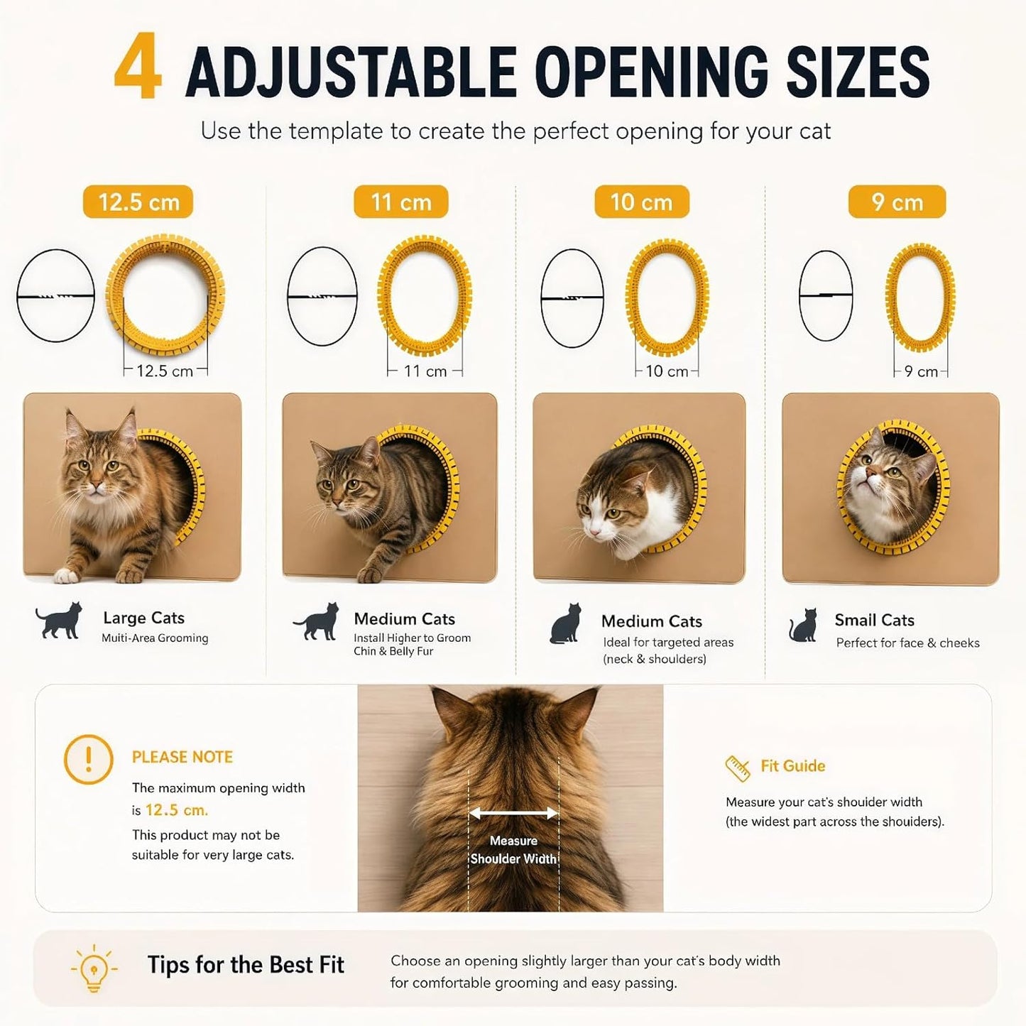 Cat Self Groomer Arch for Cardboard Boxes (Pink+Yellow | Start Kit) | Cat Brushes Tunnel& Massage Comb For Indoor Cats, Interactive Self Grooming Tool Brushes, For Cat Hideouts & Enrichment Play