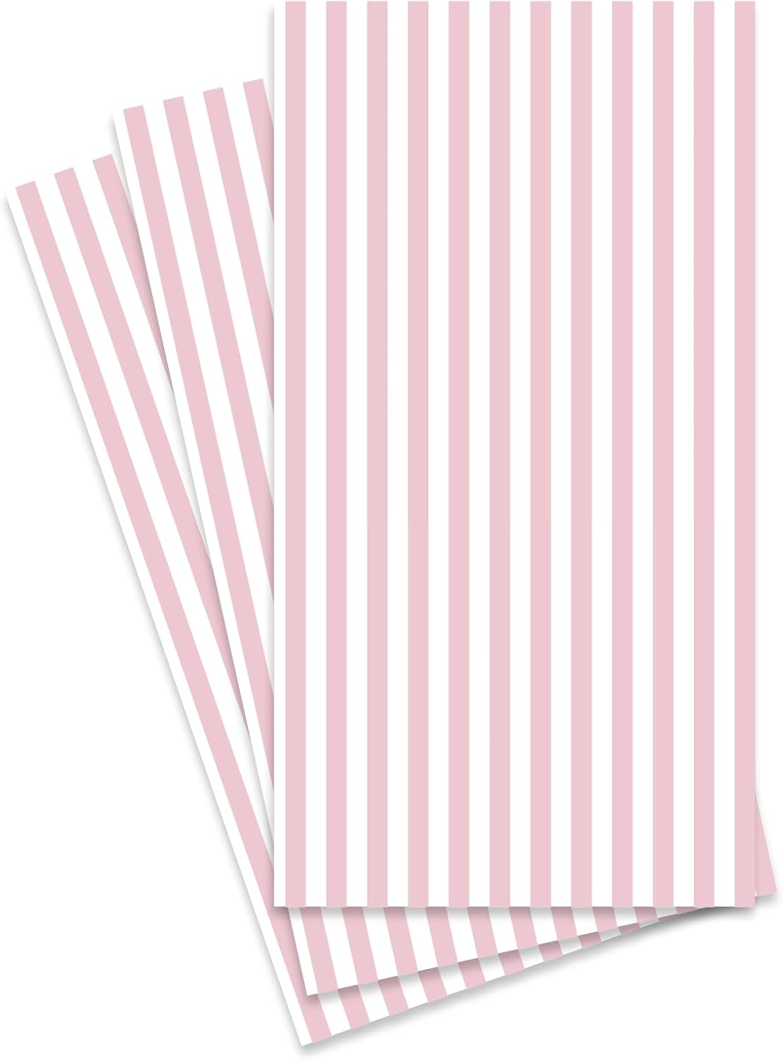 3ply Light Pink Striped Paper Napkins with (Transfer-Free Ink), 45ct | Pink Striped Dinner Napkins, Disposable Hand Towels for Bathroom, Girl Baby Shower Decor & Parties, Pastel Pale Blush & White