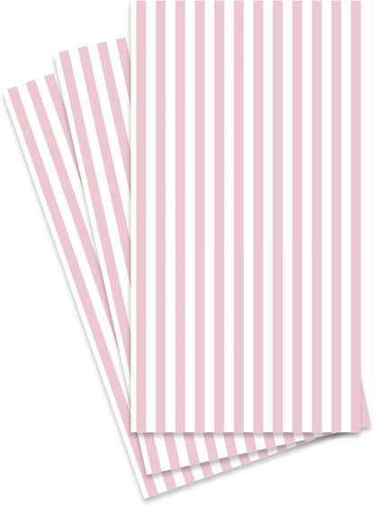 3ply Light Pink Striped Paper Napkins with (Transfer-Free Ink), 45ct | Pink Striped Dinner Napkins, Disposable Hand Towels for Bathroom, Girl Baby Shower Decor & Parties, Pastel Pale Blush & White