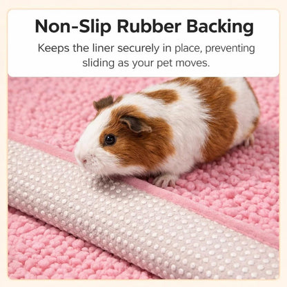 6 PCS Guinea Pig Fleece Cage Liners – Soft, Absorbent & Washable Multi-Piece Set with Laundry Bag, Durable, Portable, Easy-Clean Bedding for Small Pets, Rabbits, Hamsters (Pink)