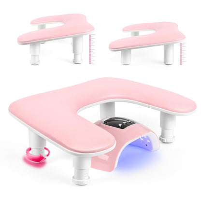 LIONVISON Arm Rest for Nails Tech: U-shaped Adjustable Nail Armrest