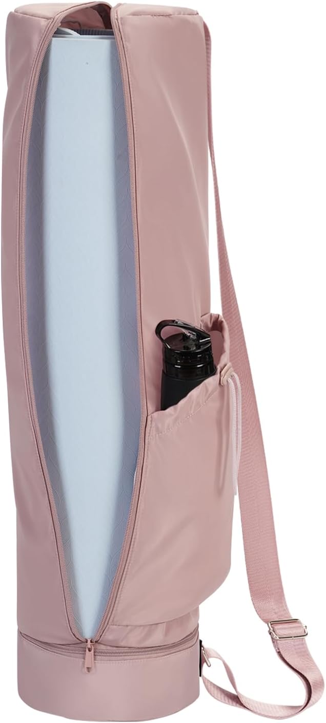 Yoga Mat Bag, Full Zip Cargo Yoga Mat Carrier Bag with Drawstring Water Bottle Pocket and Bottom Wet Pocket, Exercise Yoga Mat Carrier Holder Multi-Functional Storage Bag Patent Pending
