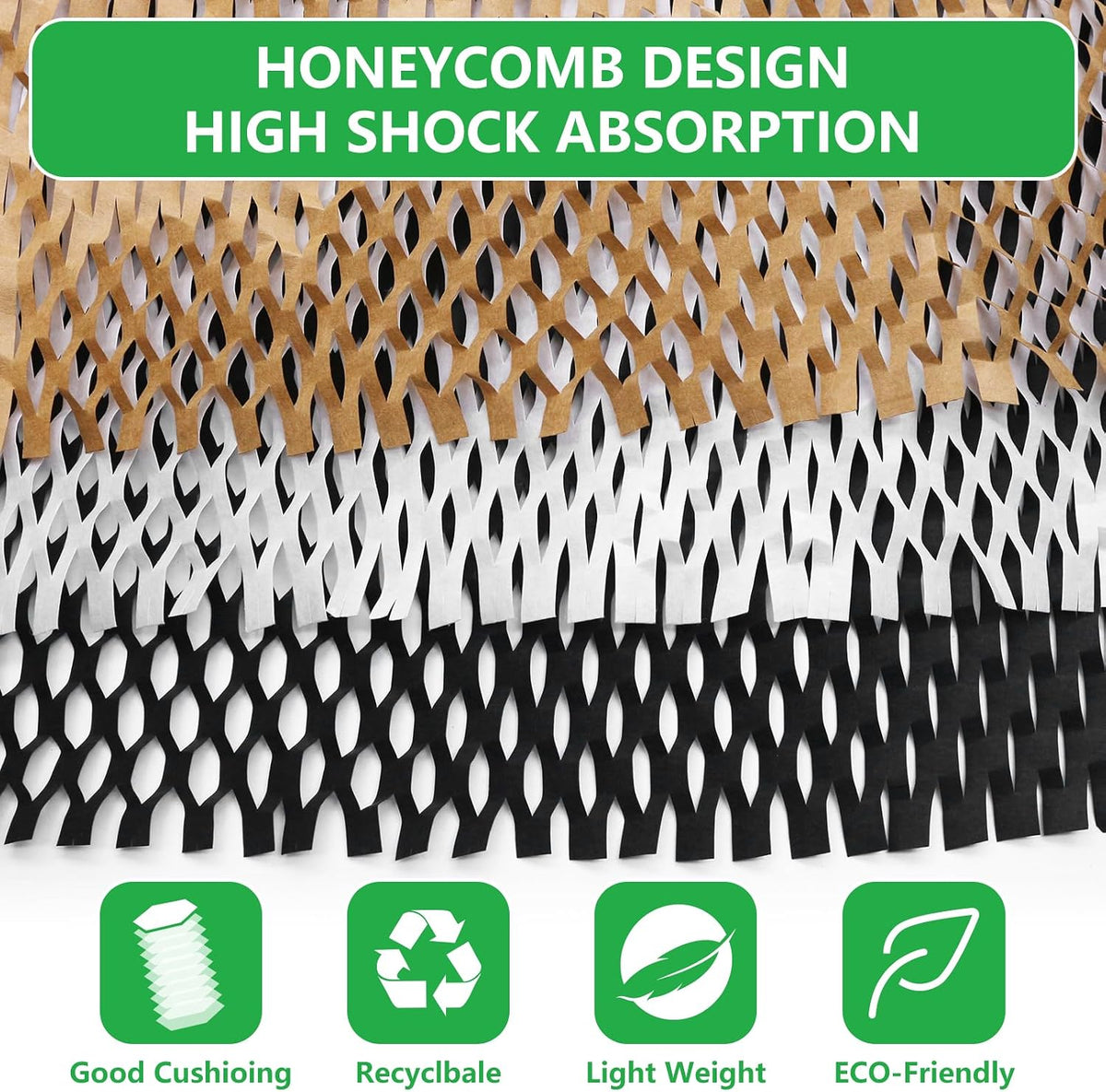 Honeycomb Packing Paper 15" x 131' Eco Friendly Packing Paper for Moving Recyclable Honeycomb Paper Bubble Paper Wrapping with 30 Fragile Sticker Labels and 66fthemp rope (Pink)