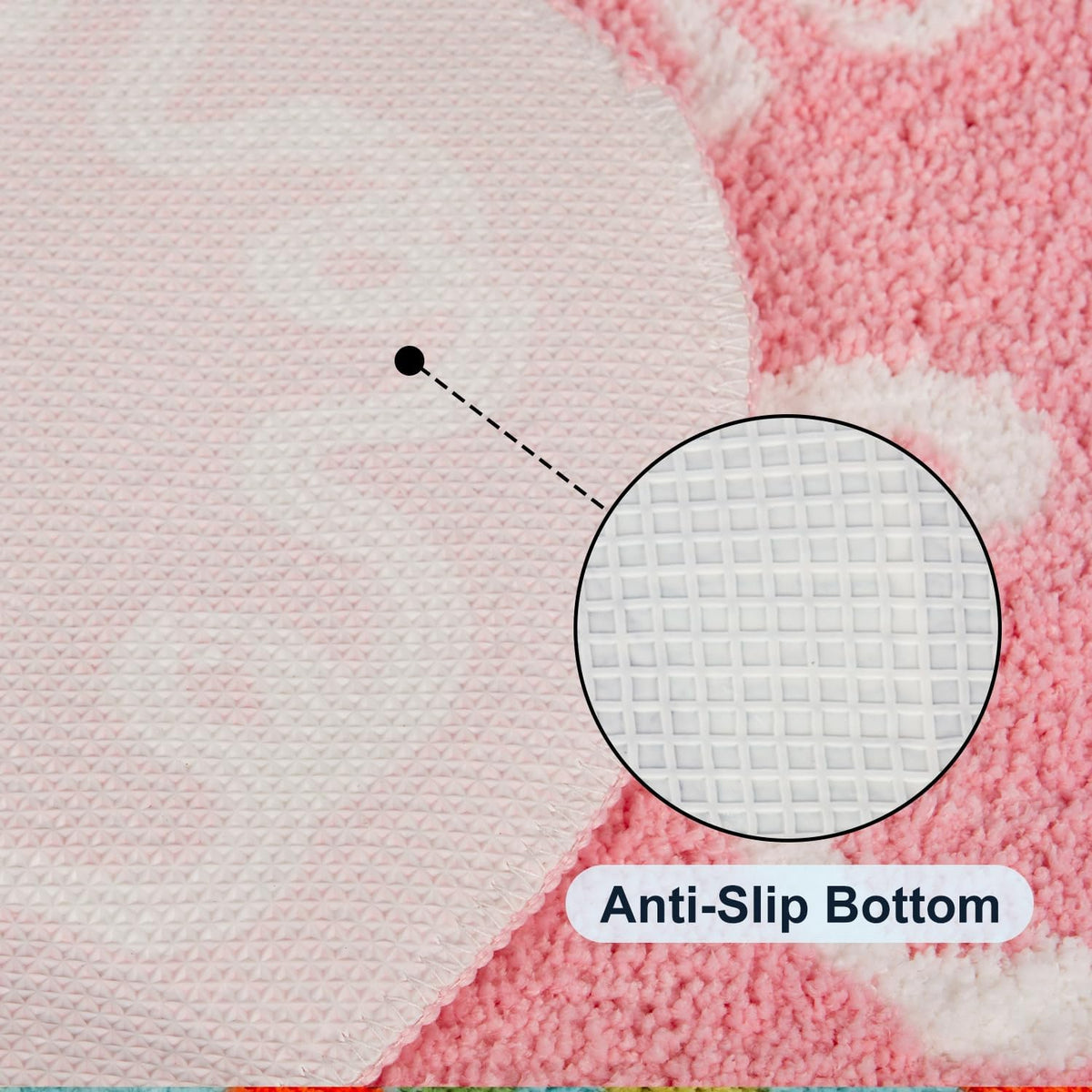 Pink Heart Bow Bathroom Mat Coquette Non Slip Heart Shaped Bow Rug Cute Girly Carpet Room Decor Microfiber Absorbent Bath Rug for Bathroom Bathtub Shower Bedroom (Pink)