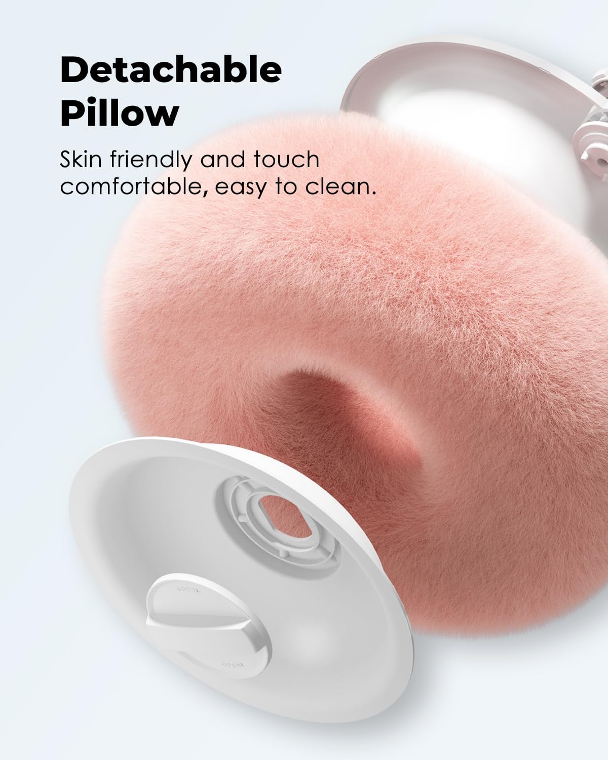 Tablet Stand Pillow, Compatible with 4.7"-13" Phone/Tablet, iPad, iPhone, Samsung, Google, Kindle, 360°Adjustable Phone Holder for Bed with Soft Plush Fabric, and Detachable Bowl, Pink