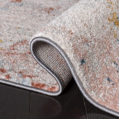 Area Rug 4x6 - Tulum Collection - Ivory & Pink, Modern Abstract Design, Non-Shedding & Easy to Clean, Ideal for Living Room, Bedroom, Dining Space (TUL207A)