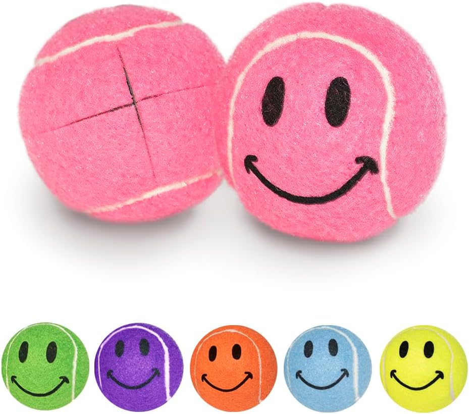 Smileyballs Pre-Cut Walker Tennis Ball Glides - 1 Pair (Pink)