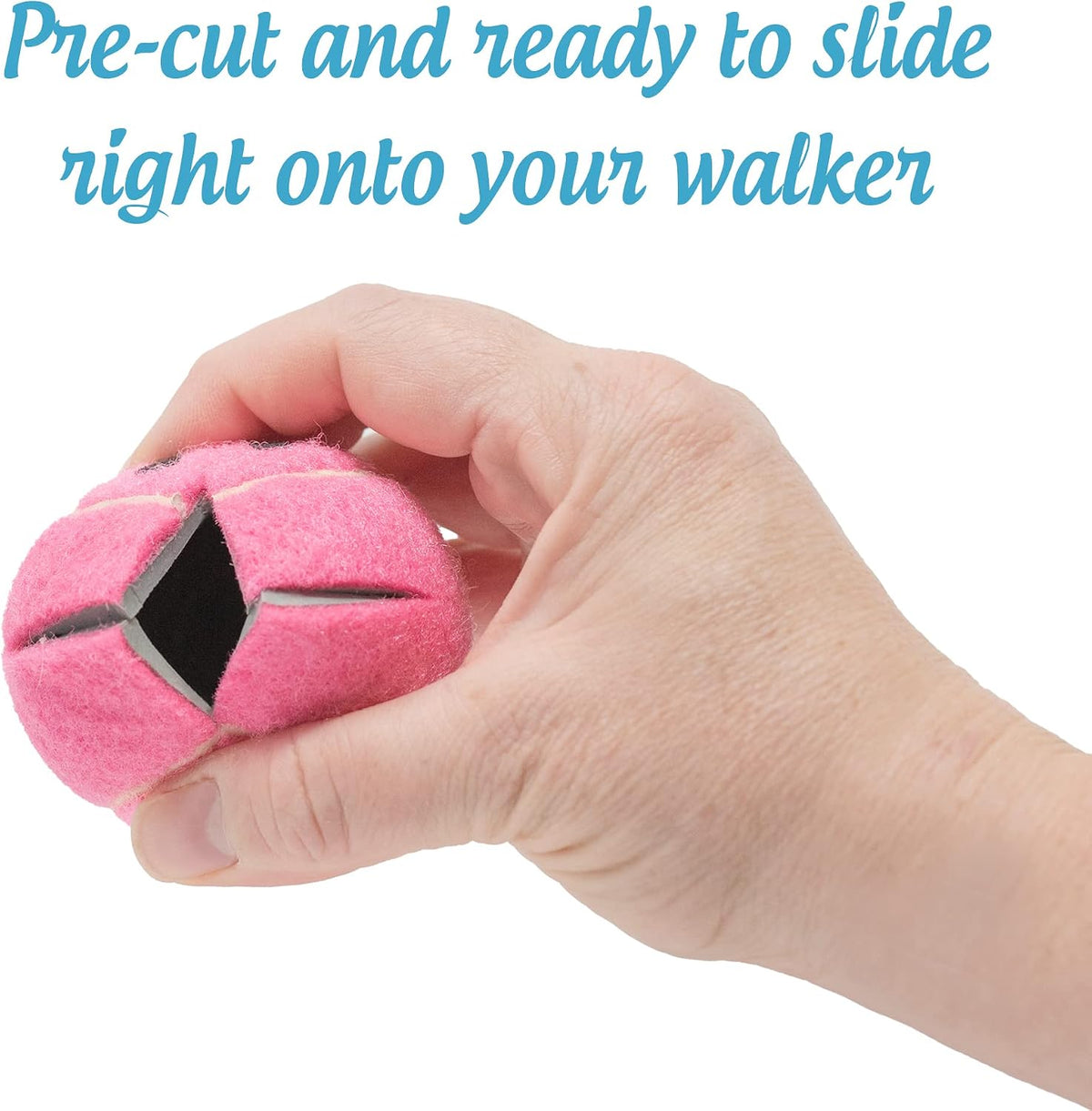 Smileyballs Pre-Cut Walker Tennis Ball Glides - 1 Pair (Pink)
