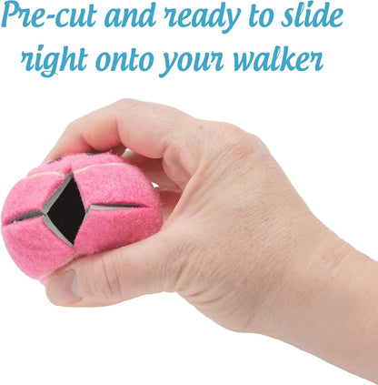 Smileyballs Pre-Cut Walker Tennis Ball Glides - 1 Pair (Pink)
