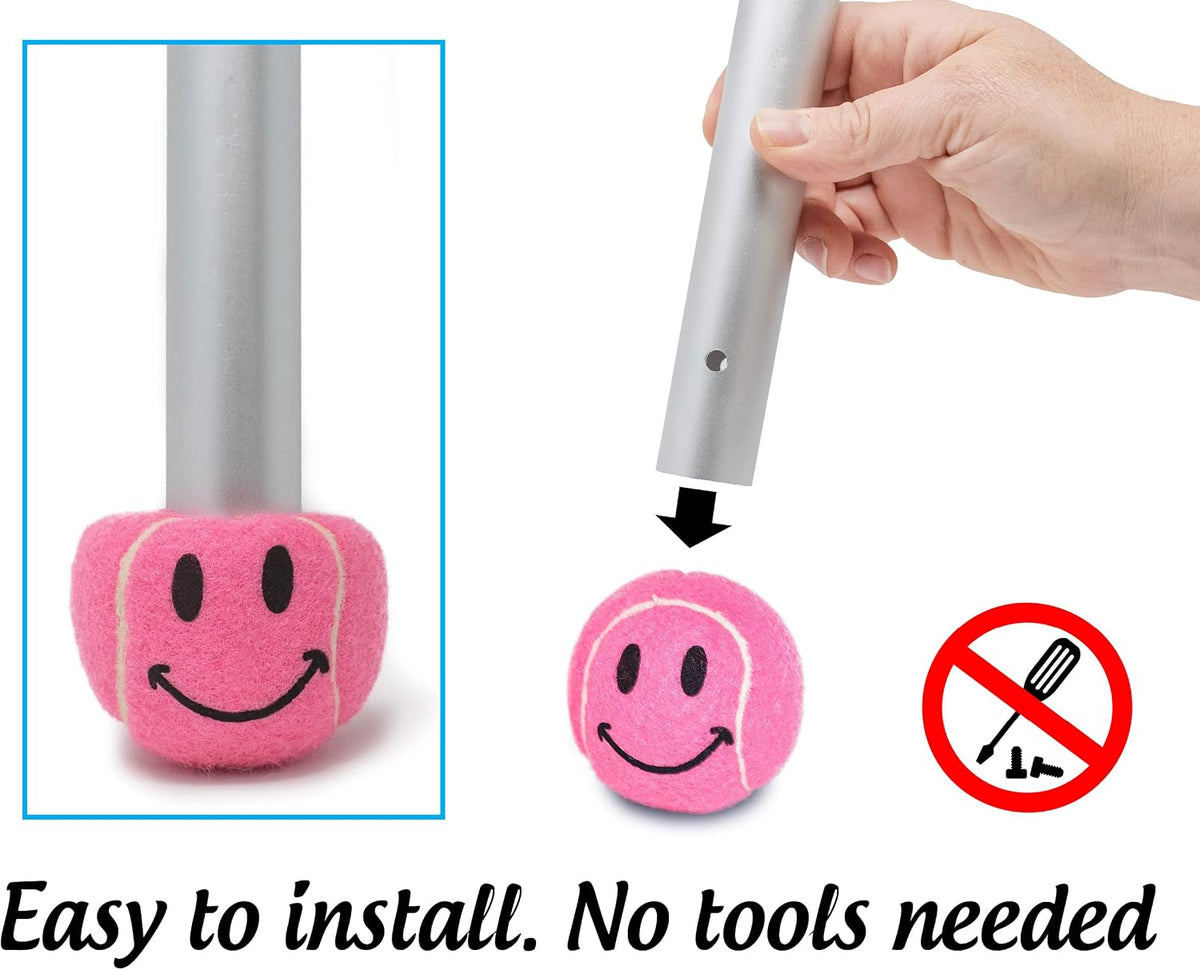 Smileyballs Pre-Cut Walker Tennis Ball Glides - 1 Pair (Pink)