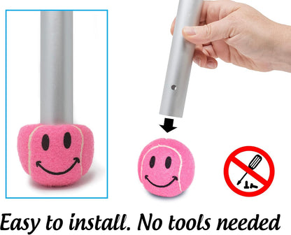 Smileyballs Pre-Cut Walker Tennis Ball Glides - 1 Pair (Pink)