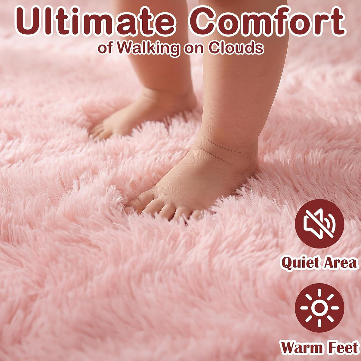 Light Pink Rugs for Bedroom 4x6 Ft Cute Girls Room Pink Office Decor Rugs