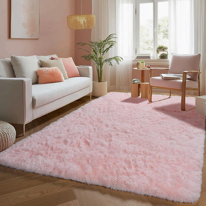 Light Pink Rugs for Bedroom 4x6 Ft Cute Girls Room Pink Office Decor Rugs