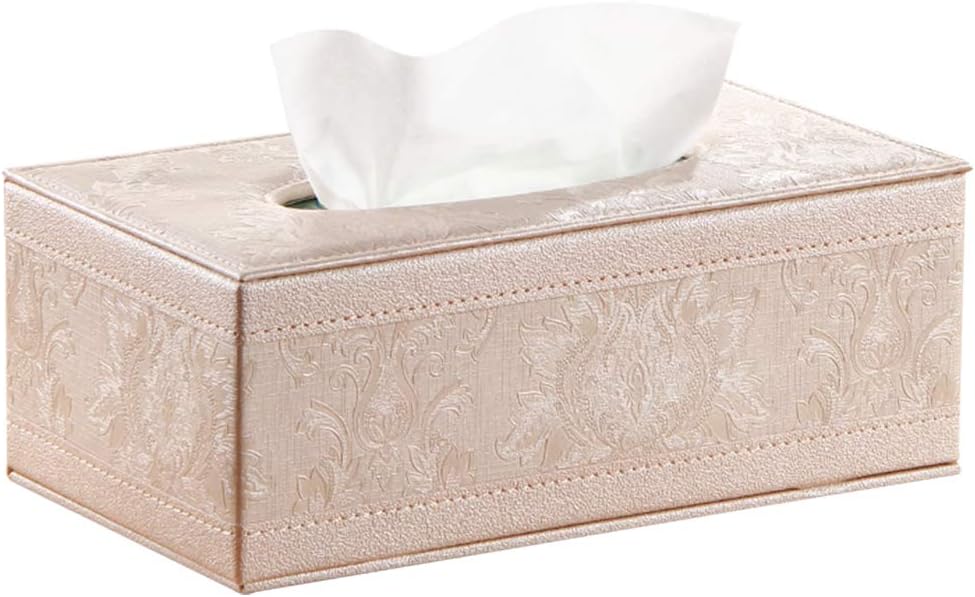 Tissue Box Cover,PU Leather Tissue Holder,Magnetic Bottom Plate,Napkin Carton Holder,Pumping Box,Suitable for Home and Office(Pink)