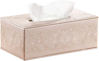 Tissue Box Cover,PU Leather Tissue Holder,Magnetic Bottom Plate,Napkin Carton Holder,Pumping Box,Suitable for Home and Office(Pink)