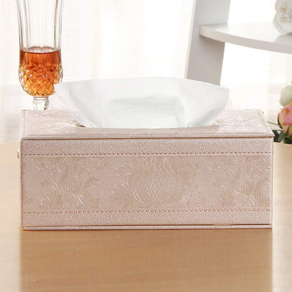 Tissue Box Cover,PU Leather Tissue Holder,Magnetic Bottom Plate,Napkin Carton Holder,Pumping Box,Suitable for Home and Office(Pink)