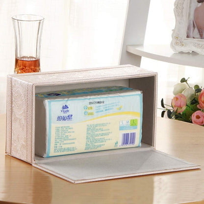 Tissue Box Cover,PU Leather Tissue Holder,Magnetic Bottom Plate,Napkin Carton Holder,Pumping Box,Suitable for Home and Office(Pink)
