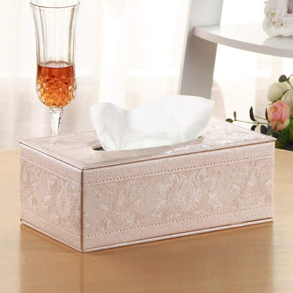 Tissue Box Cover,PU Leather Tissue Holder,Magnetic Bottom Plate,Napkin Carton Holder,Pumping Box,Suitable for Home and Office(Pink)