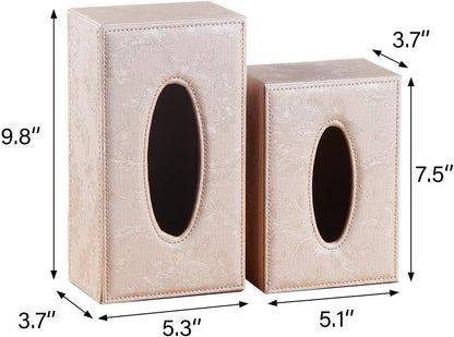 Tissue Box Cover,PU Leather Tissue Holder,Magnetic Bottom Plate,Napkin Carton Holder,Pumping Box,Suitable for Home and Office(Pink)