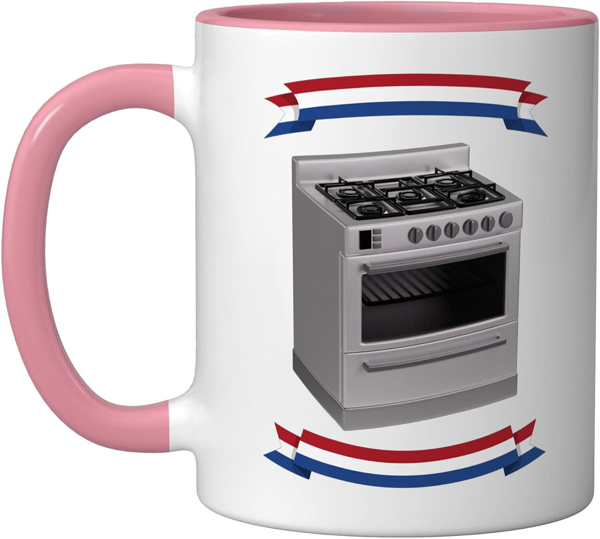 Dutch Oven Funny Fart Joke and Farting Ceramic Mug, Pink/White, 11oz