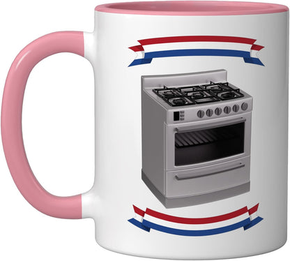 Dutch Oven Funny Fart Joke and Farting Ceramic Mug, Pink/White, 11oz