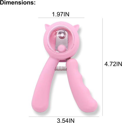 Anti-Splash Pet Nail Clippers and Trimmer Set Professional Stainless Steel Dog & Cat Nail Clippers with Safety Guard, Nail File, and Non-Slip Handle for Safe, Painless Grooming at Home, Pink