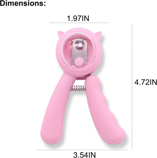 Anti-Splash Pet Nail Clippers and Trimmer Set Professional Stainless Steel Dog & Cat Nail Clippers with Safety Guard, Nail File, and Non-Slip Handle for Safe, Painless Grooming at Home, Pink