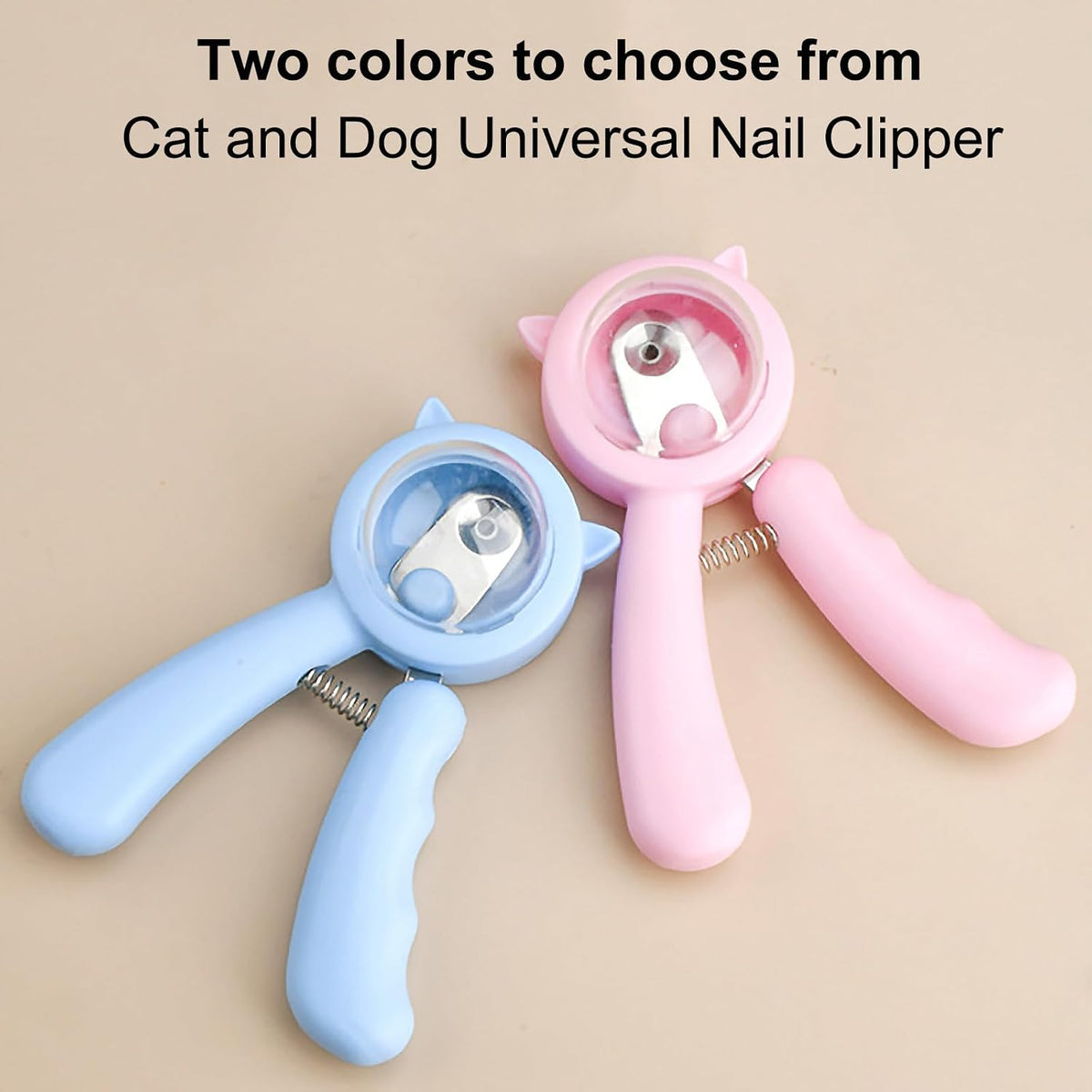 Anti-Splash Pet Nail Clippers and Trimmer Set Professional Stainless Steel Dog & Cat Nail Clippers with Safety Guard, Nail File, and Non-Slip Handle for Safe, Painless Grooming at Home, Pink