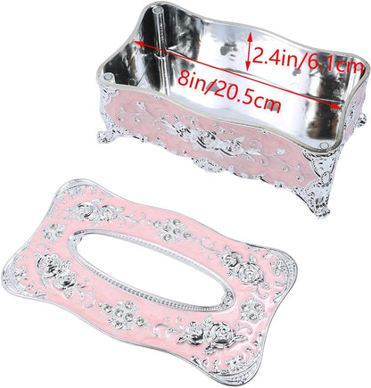 Geesatis Tissue Box Cover, Rectangle Tissue Box Holder,Pink,1Pcs