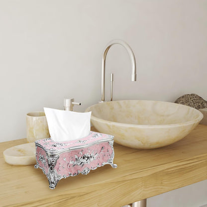 Geesatis Tissue Box Cover, Rectangle Tissue Box Holder,Pink,1Pcs