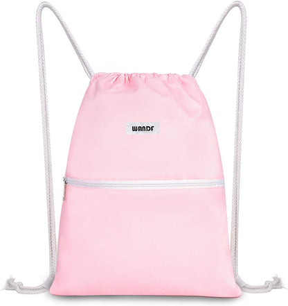 Drawstring Backpack, Gym Sackpack for Sports (Light Pink)