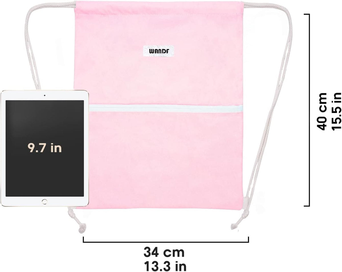 Drawstring Backpack, Gym Sackpack for Sports (Light Pink)