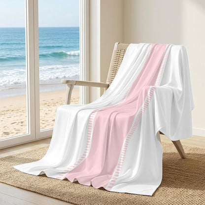 Cooling Blanket 40"x60", Pink Stripe Summer Cooling Blanket Breathable Lightweight Ice Blankets Solid Color Minimalist Style Blankets for Night Sweats