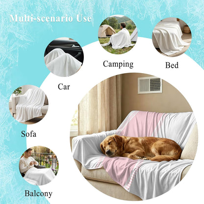 Cooling Blanket 40"x60", Pink Stripe Summer Cooling Blanket Breathable Lightweight Ice Blankets Solid Color Minimalist Style Blankets for Night Sweats