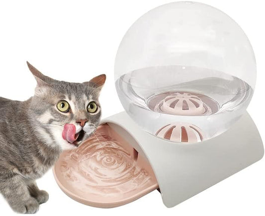 Hamiledyi Automatic Water Dispenser for Cats and Dogs - 2.8 Liter Gravity Pet Water Station, Spill-Proof Spherical Waterer for Puppies, Kittens and Rabbits