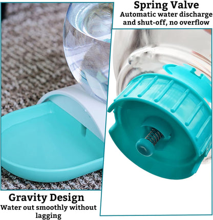 Hamiledyi Automatic Water Dispenser for Cats and Dogs - 2.8 Liter Gravity Pet Water Station, Spill-Proof Spherical Waterer for Puppies, Kittens and Rabbits