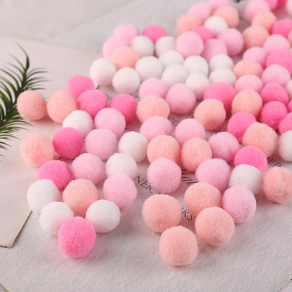 1000 Pieces Pom Poms Pink and White, 0.4 inch Small Craft Pompoms, Soft Fluffy Puff Balls for DIY Arts and Bulk Craft Making Decorations Supplies (Pink Series, 1 cm / 10 mm)