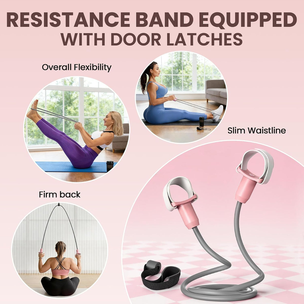 Adjustable Dumbbells, 5 in 1 Dumbbells Set Used as Barbell, Kettlebells, Jump Rope, Wrist Weights, Resistance Band, Fitness Exercises for Home Gym Suitable for Women, Pink/Green