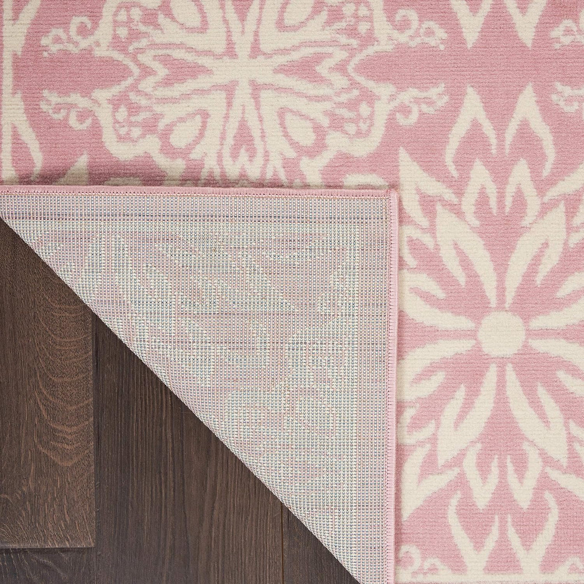 Jubilant Floral Ivory/Pink 4' x 6' Area-Rug, Easy-Cleaning, Non Shedding, Bed Room, Living Room, Dining Room, Kitchen (4x6)