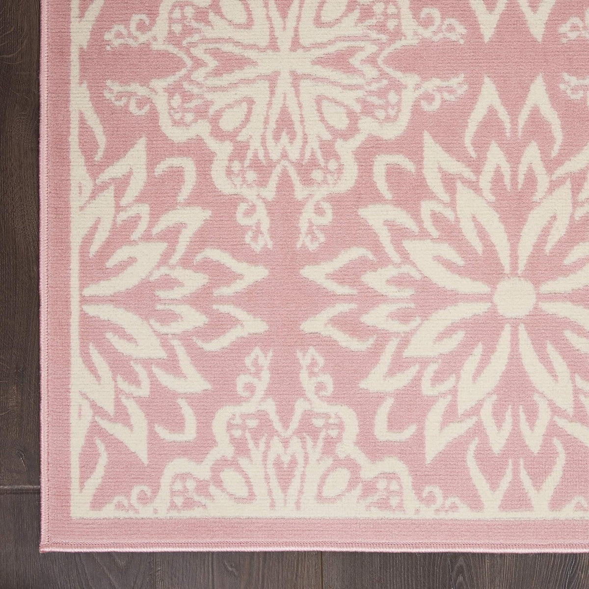 Jubilant Floral Ivory/Pink 4' x 6' Area-Rug, Easy-Cleaning, Non Shedding, Bed Room, Living Room, Dining Room, Kitchen (4x6)