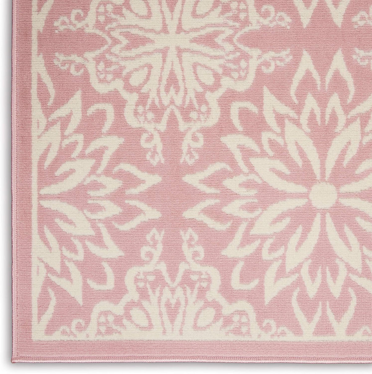 Jubilant Floral Ivory/Pink 4' x 6' Area-Rug, Easy-Cleaning, Non Shedding, Bed Room, Living Room, Dining Room, Kitchen (4x6)