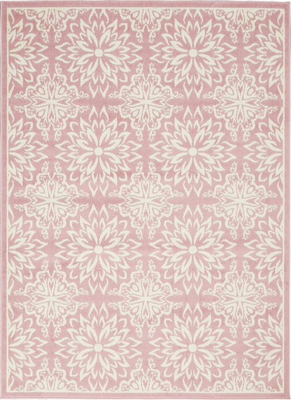 Jubilant Floral Ivory/Pink 4' x 6' Area-Rug, Easy-Cleaning, Non Shedding, Bed Room, Living Room, Dining Room, Kitchen (4x6)