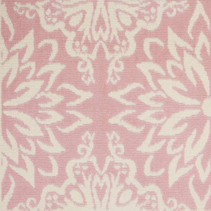 Jubilant Floral Ivory/Pink 4' x 6' Area-Rug, Easy-Cleaning, Non Shedding, Bed Room, Living Room, Dining Room, Kitchen (4x6)