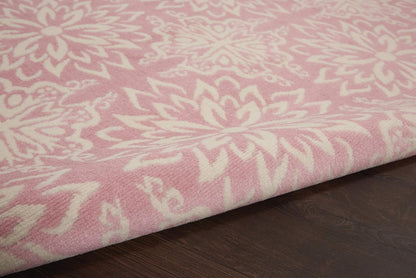 Jubilant Floral Ivory/Pink 4' x 6' Area-Rug, Easy-Cleaning, Non Shedding, Bed Room, Living Room, Dining Room, Kitchen (4x6)